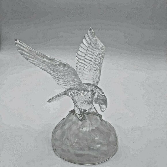Cristal d'Arque Lead Crystal Bald Eagle Figurine 7.5 x 4.75 inch Made in France - Picture 8 of 9